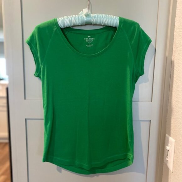 TALBOTS Kelly Green Cotton Tee-Shirt - Picture 1 of 7